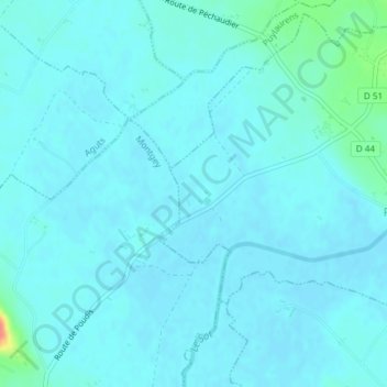 Mapa topográfico En Chaylade, altitud, relieve