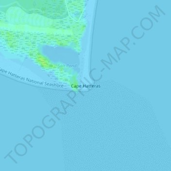Mapa topográfico Cape Hatteras, altitud, relieve
