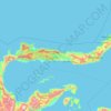 Mapa topográfico Gorontalo, altitud, relieve
