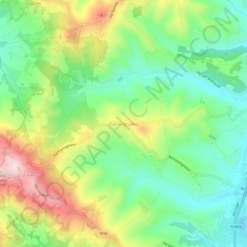 Mapa topográfico Formignano, altitud, relieve