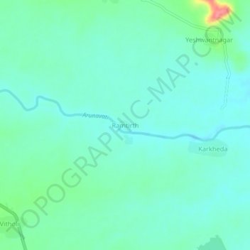 Mapa topográfico Ramtirth, altitud, relieve