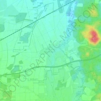 Mapa topográfico Holzhausen bei Buchloe, altitud, relieve