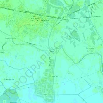 Mapa topográfico Calnova, altitud, relieve