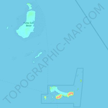 Mapa topográfico Kepulauan Natuna Selatan, altitud, relieve
