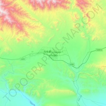 Mapa topográfico 乌恰县, altitud, relieve