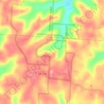 Mapa topográfico Cantwell Cliffs, altitud, relieve