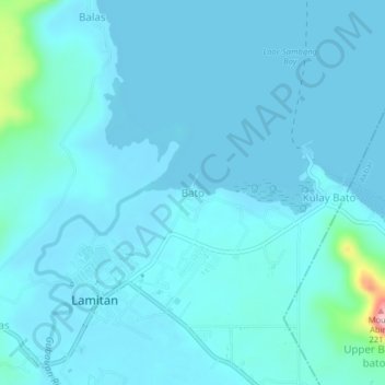 Mapa topográfico Bato, altitud, relieve