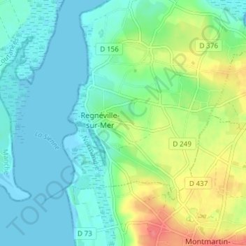 Mapa topográfico Les Hauts Vents, altitud, relieve