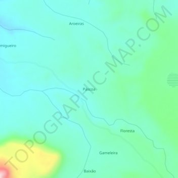 Mapa topográfico Páscoa, altitud, relieve
