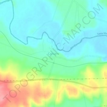 Mapa topográfico Caruaru, altitud, relieve