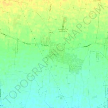 Mapa topográfico Cizzago, altitud, relieve