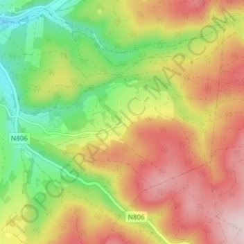 Mapa topográfico Hoursinne, altitud, relieve
