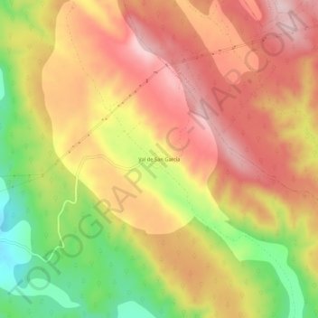 Mapa topográfico Val de San García, altitud, relieve