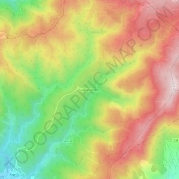 Mapa topográfico Singral Cimeiro, altitud, relieve
