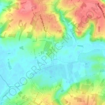 Mapa topográfico Small Hythe, altitud, relieve