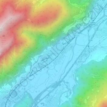 Mapa topográfico Piamborno, altitud, relieve