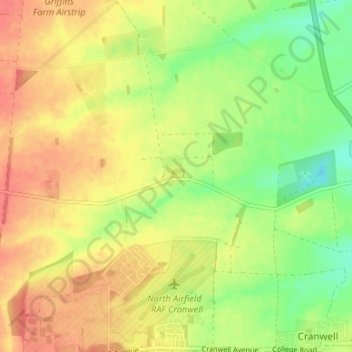 Mapa topográfico Brauncewell, altitud, relieve