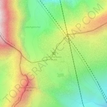 Mapa topográfico Lötschenpass, altitud, relieve