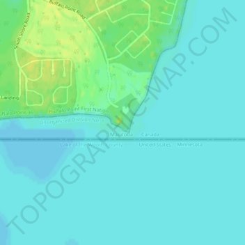 Mapa topográfico Buffalo Point, altitud, relieve