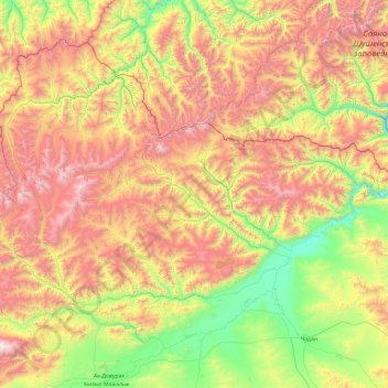 Mapa topográfico Сут-Хольский кожуун, altitud, relieve