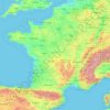 Mapa topográfico Francia metropolitana, altitud, relieve