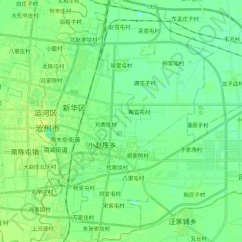 Mapa topográfico 新华区, altitud, relieve