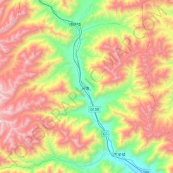 Mapa topográfico 马镇, altitud, relieve