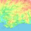 Mapa topográfico Canelones, altitud, relieve