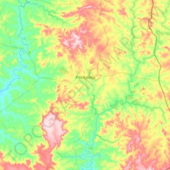 Mapa topográfico Pontalina, altitud, relieve