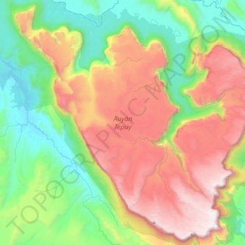 Mapa topográfico Auyantepuy, altitud, relieve