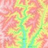 Mapa topográfico 晴朗乡, altitud, relieve