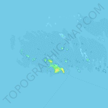 Mapa topográfico Îles Chausey, altitud, relieve