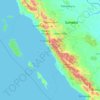 Mapa topográfico Provincia de Sumatra Occidental, altitud, relieve