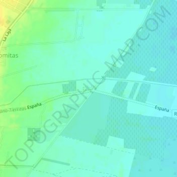 Mapa topográfico Barrio España, altitud, relieve