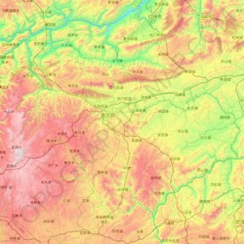 Mapa topográfico 金沙县, altitud, relieve