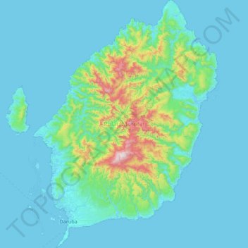 Mapa topográfico Morotai Island, altitud, relieve