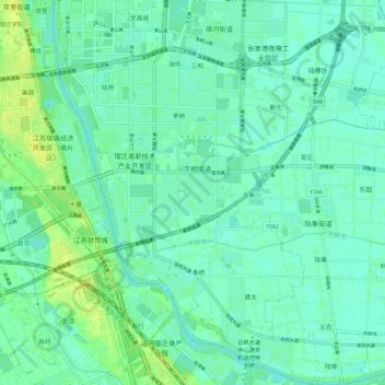 Mapa topográfico 下相街道, altitud, relieve