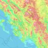 Mapa topográfico Epirus, altitud, relieve