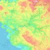 Mapa topográfico Países del Loira, altitud, relieve