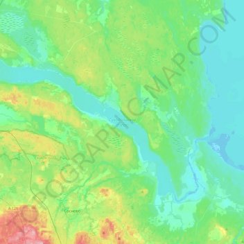 Mapa topográfico Суходольское озеро, altitud, relieve