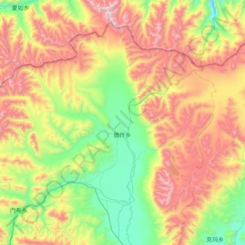 Mapa topográfico 锁作乡, altitud, relieve