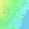 Mapa topográfico Viluppuram, altitud, relieve