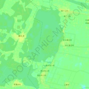 Mapa topográfico 白洋淀, altitud, relieve