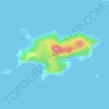 Mapa topográfico 王府洲, altitud, relieve
