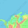 Mapa topográfico Región natural Caribe, altitud, relieve