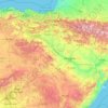 Mapa topográfico Ebro river, altitud, relieve