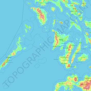 Mapa topográfico Mimaropa, altitud, relieve