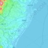 Mapa topográfico 鈴鹿市, altitud, relieve
