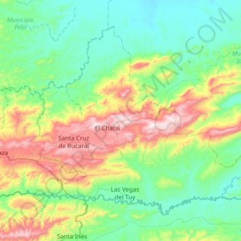 Mapa topográfico Municipio Unión, altitud, relieve