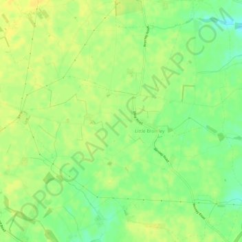 Mapa topográfico Little Bromley, altitud, relieve
